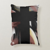 枕抽象芸術トレンドインテリアデコーブラックパウダー アクセントクッション (正面(垂直))