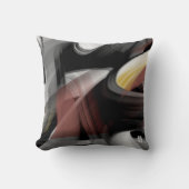 枕抽象芸術トレンドインテリアデコーブラックパウダー クッション (正面)