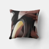 枕抽象芸術トレンドインテリアデコーブラックパウダー クッション (裏面)