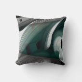 枕抽象芸術トレンドインテリアデコールブラックグリーン クッション (正面)