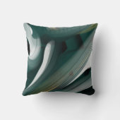 枕抽象芸術トレンドインテリアデコールブラックグリーン クッション (裏面)