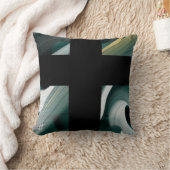 枕抽象芸術トレンドインテリアデコールブラックグリーン クッション (ブランケット)
