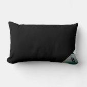 枕抽象芸術トレンドインテリアデコールブラックグリーン ランバークッション (正面)