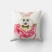 枕熱狂するの白うさぎ クッション (裏面)