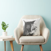 枕白黒猫顔撮影 クッション (椅子)