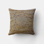 枕粗かったチーク木製スクロールデザイン クッション (裏面)