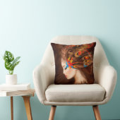 枕美しい女性の蝶。抽象芸術 クッション (椅子)