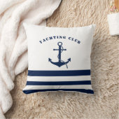 枕航海の,いかり，青と白，海上 クッション (ブランケット)