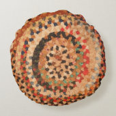 枕西部円形のヴィンテージによって編まれる敷物のデザイン ラウンドクッション (裏面)