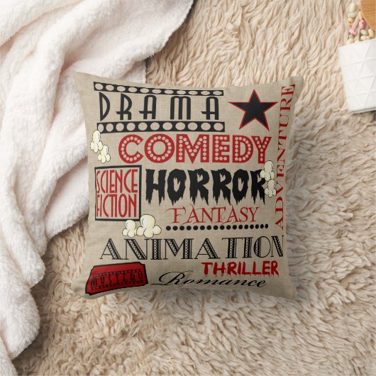 枕赤い映画館の映画館のジャンルのチケット クッション (ブランケット)