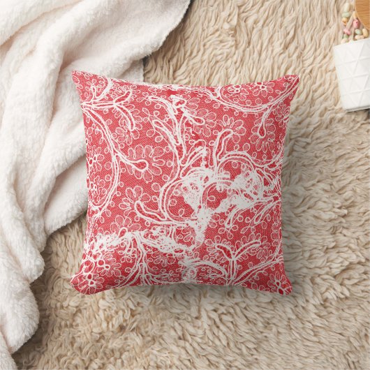 枕赤と白 クッション (ブランケット)