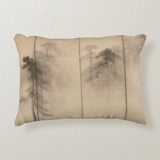 枕長谷川等伯松16日本の木 アクセントクッション (正面)