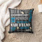 枕青い映画館の映画館映画ジャンルのチケット クッション (ブランケット)