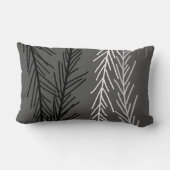 枕黒はっきりした白グレー抽象芸術自然アート ランバークッション (裏面)