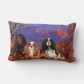 枕、カバリエスパニエル犬、4種類のスパニエル犬 ランバークッション (裏面)