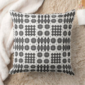 枕、クッションのウェールズのタペストリーパターン白黒 クッション (ブランケット)