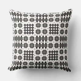 枕、クッションのウェールズのタペストリーパターン白黒 クッション