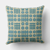 枕、クッションウェルシュタペストリー模様:ネイビータープ クッション (裏面)