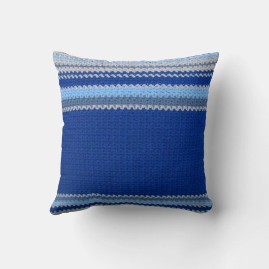枕 – クロシェストライプで青いアイテム (裏面)