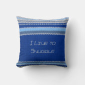 枕 – クロシェストライプで青いアイテム (正面)