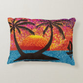 枕 – サンセットトロピカルアイランド アクセントクッション (裏面)