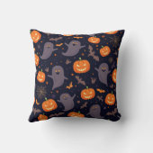 枕（ハロウィーン模様のカボチャ彫り） クッション (裏面)
