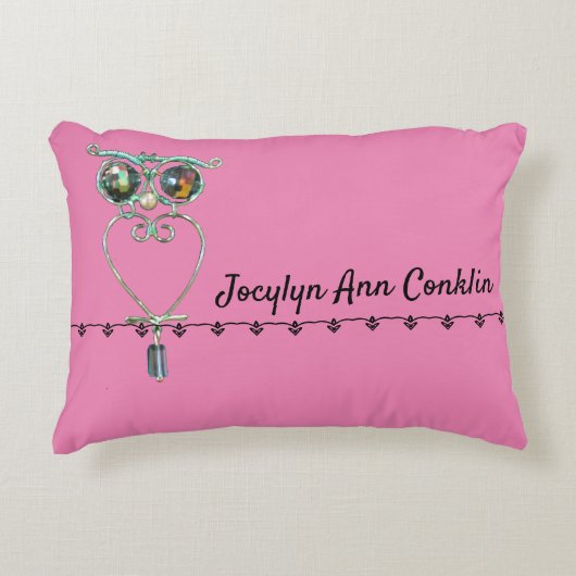 枕 – フクロウの名前 アクセントクッション (正面)