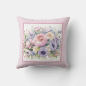 枕、ロマンチックなフローラ クッション (裏面)