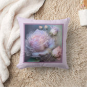 枕 – ロマンチックなフローラ、バラの花、ピンクのバラ (ブランケット)