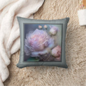 枕 – ロマンチックなフローラ、バラの花、ピンクのバラ (ブランケット)