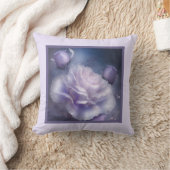 枕 – ロマンチックなフローラ、バラの花、白いバラ (ブランケット)