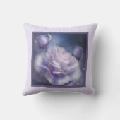 枕 – ロマンチックなフローラ、バラの花、白いバラ (裏面)