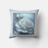 枕 – ロマンチックなフローラ、バラの花、白いバラ (裏面)