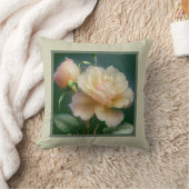 枕 – ロマンチックなフローラ、バラの花、黄色のバラ (ブランケット)