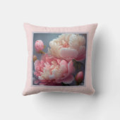 枕 – ロマンチックなフローラ、牡丹の花、パエオニア (裏面)