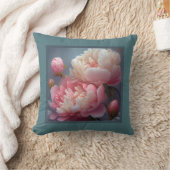 枕 – ロマンチックなフローラ、牡丹の花、パエオニア (ブランケット)