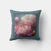 枕 – ロマンチックなフローラ、牡丹の花、パエオニア (裏面)