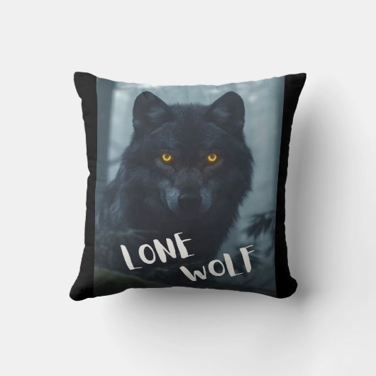 枕(一匹の狼) クッション (裏面)