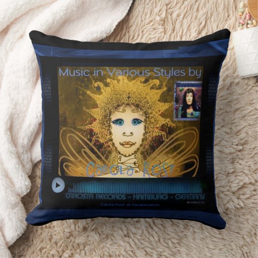 枕-前部音楽プレーヤー、背部熱帯雨林 クッション (ブランケット)