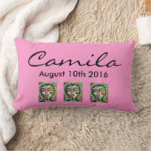 枕-名前及び日付が付いているキンセアニェラの記念品 ランバークッション (ブランケット)