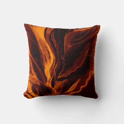 枕--巨大なオレンジケシ クッション (正面)