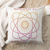 枕、「息を吸い込む息を吐く」デザイン、白 クッション (ブランケット)