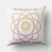 枕、「息を吸い込む息を吐く」デザイン、白 クッション (裏面)
