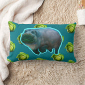 枕-空腹なカバ ランバークッション (ブランケット)