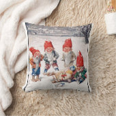 枕、笑う小妖精や小人、ギフトおよび雪 クッション (ブランケット)