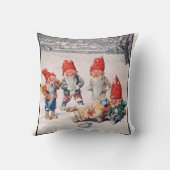 枕、笑う小妖精や小人、ギフトおよび雪 クッション (裏面)