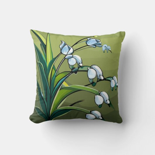 枕:素敵なリリー:春の繊細なダンス クッション (正面)