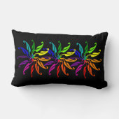 枕(腰巻) – カラーホイール葉の黒色 ランバークッション (裏面)