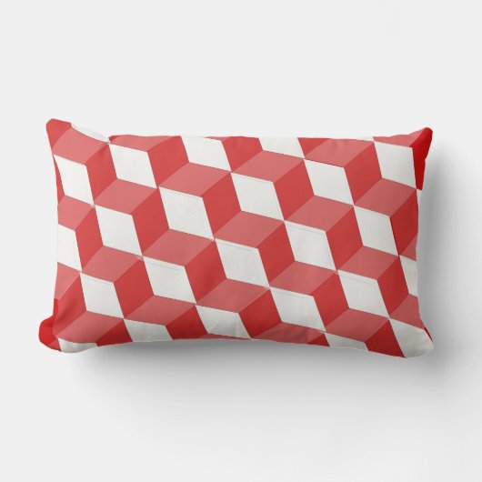 枕(腰部) - 3D建物ブロック錯覚 ランバークッション (正面)