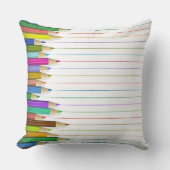 枕 – 色付き鉛筆ライン (正面)